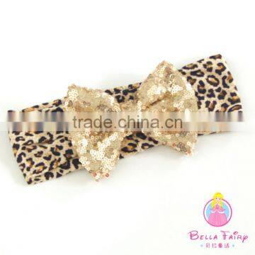 Baby Headband Stripes Fabric With Sequin Bows Headbands for Babies photo-3