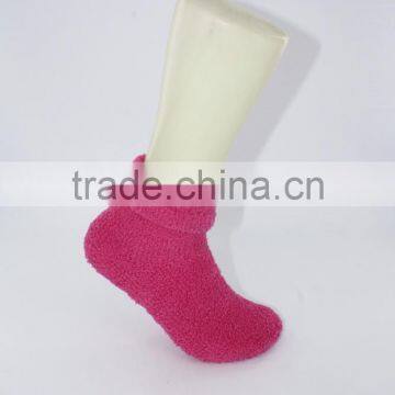 Anti Slip Polyester Chenille Cozy Fuzzy Folded Cuff Socks Women photo-2