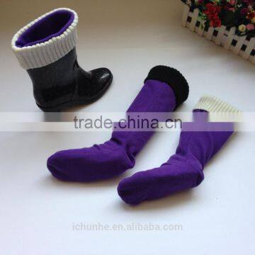 High Quality Winter Fleece Rain Knitted Top Boot Socks photo-4