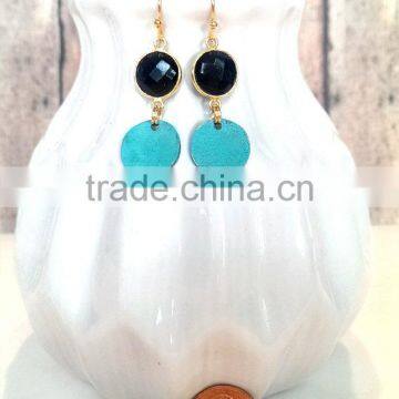 Shiny Smoke Black Earrings With Green and Silver Accents and Silver Feather Charm, Silver Feather Earrings, Black Green Earrings photo-6