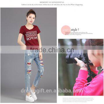 2016 New Fashion Blue Jeans Ms. Slim Female Jeans Female Beggar Hole Stretch Pencil Pants photo-6