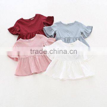 Girl Ruffle Raglan Shirts New Born Baby Clothes Girls Top Latest Fancy Tops Girls