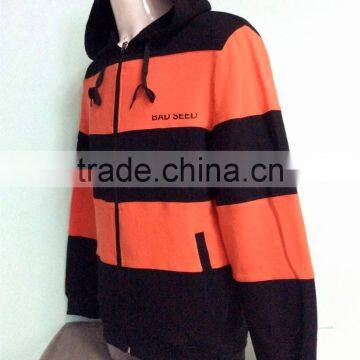 Classic Drawstring Stripe in Different Colors Zip-up Women Hooded Sweatshirts OEM Service photo-3
