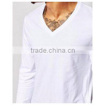 Bulk V-neck Long Line Blank t Shirt Men China Wholesale photo-3