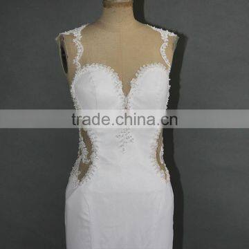 Backless White Chiffon Wedding Dress for Bride photo-5