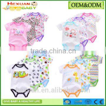OEM Factory or 8 Groups Stocked Designs100% Cotton Summer Custom Printed 100% Cotton Baby Romper photo-2