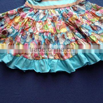 YJ-357 Persnicketay Remark Outfits Hot Blue Cake Ruffle Dresses 2016 Fall Girls Boutique Childrens Clothes photo-2