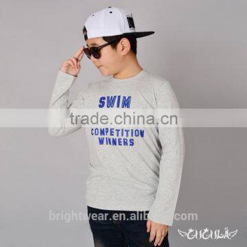 100% Cotton Boy's Long Sleeve T-shirt Bottoming Shirt Under Shirt Basic Style Simple Style