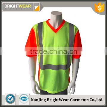 Mens two-tone mesh high visibility 3M8712 tape rib collar security t-shirt