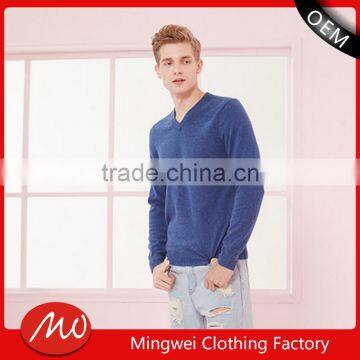 100 cashmere mens fashion v neck sweater with high quality