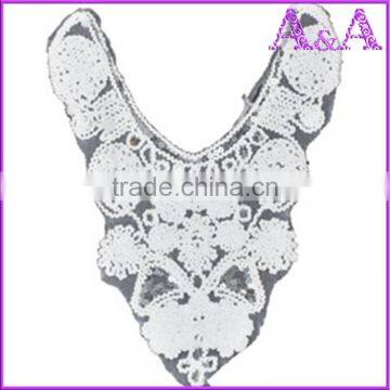 New Design Big Piece Customized Raw White Lace Decoration Voile Mesh Collar Lace photo-3