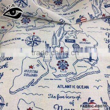New Arrival American Map Patterns Linen Fabrics USA Cities Map Designs Cotton Fabrics photo-2