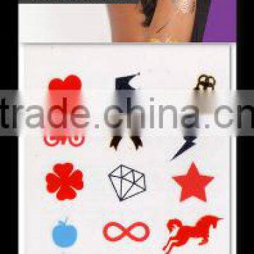 mini Adult Flash Temporary Tattoo mulit color metal tattoos sticker