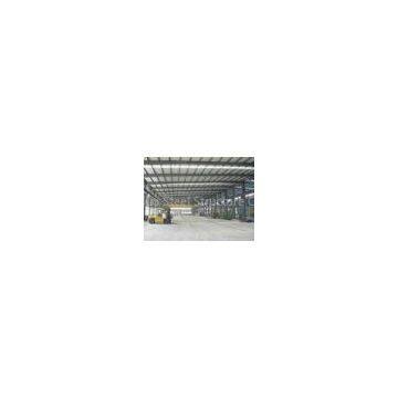 Double Slope Steel Structure Warehouse with Corrugated Steel Panels