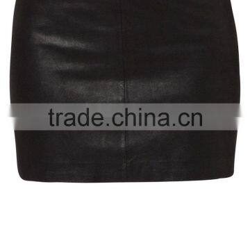 new spring fashion design mature woman faux leather skirt