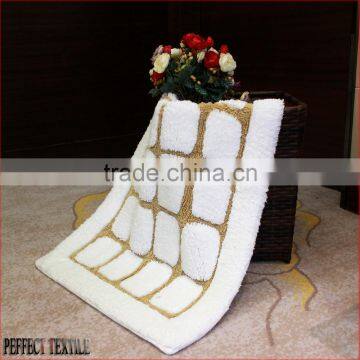 5-star hand-made 100%cotton anti-slip Hotel bath rug