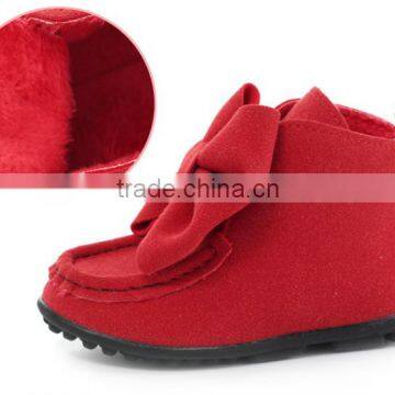 B22690A Hot sale Children Girls big bowknot boots baby ankle boot snow boots