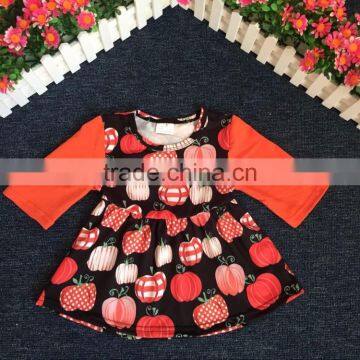 Persnickety Halloween Day Child Frocks Clothes Boutique Remakes Toddler Girls Printing Flutter Pearl Dresses