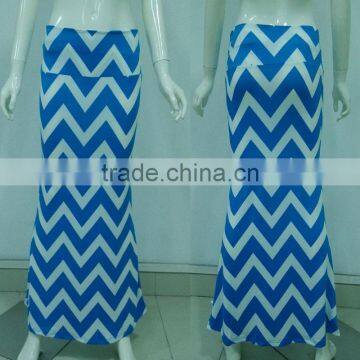 hot selling zig zag chevron maxi long skirt