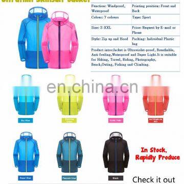 Custom Logo Screen Printing Ultrathin Skinsuit Skin Windbreaker Jacket