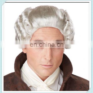 Adult Mens Grey 18th Century Party Synthetic Peruke Wigs HPC-0063