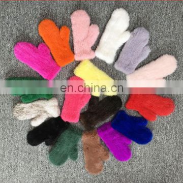 Winter weaven knitted mink fur mittens ladies mittens wholesale