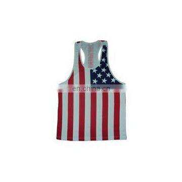 Wholesale Custom Oem Men's Fashion customized sublimated Gym Singlets in all colors and sizes