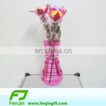 vinyl folding vase,flat plastic vase for centerpieces