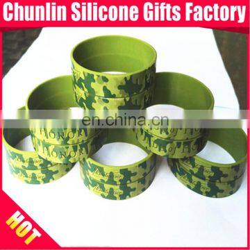 Printed Army color silicone wristbands