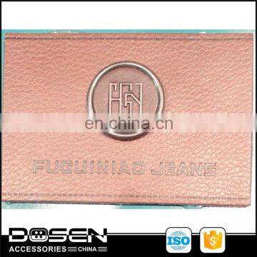 Real Leather Label Material Logo by Hot Stamp With Metal Plate and Leather Label for Jeans, Garment Accessories for Clothing,