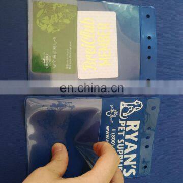 Hard pvc business card holder with logo of 3 pockets