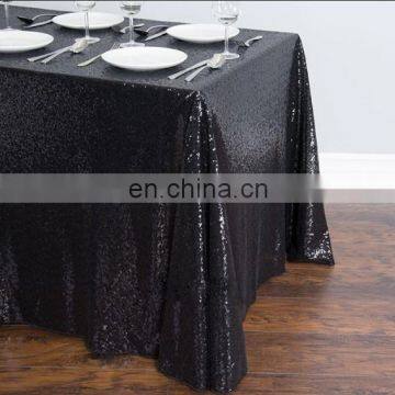 Black Shiny sequin round table cloth rectangular table cloth for wedding decoration