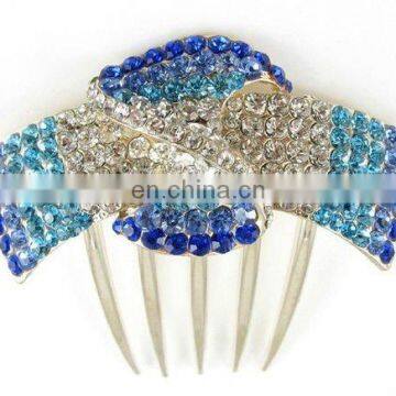 2013 newest fashion alloy rhinestone hair comb fork