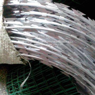 Razor Barbed Wire/ Razor Wire/razor Blade Wire Fence，Galvanized and PVC Coated，Barbed Wire photo-3