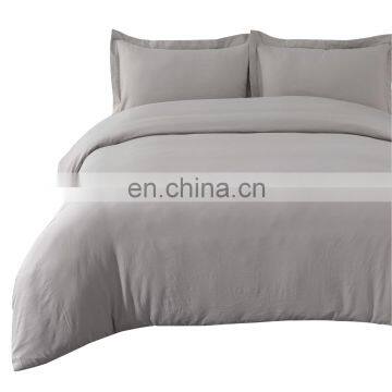 2020 Comfortable Solid Color Grey Water Wash King Cotton Bedding Duvet Cover Set photo-7