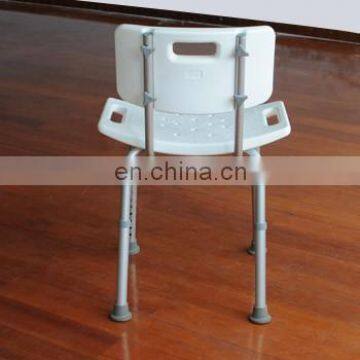 Heavy Duty Transfer Bench Shower Seat With Back Removable Aluminum Frame HDPE Seat With CE
