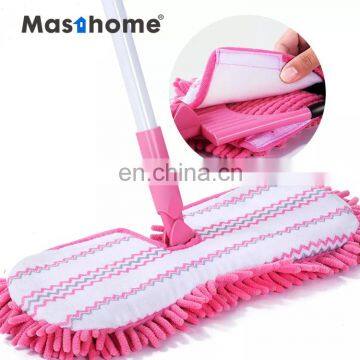 Masthome Microfiber Chenille Flat Floor Cleaning Mop with Printing for Household Cleaning