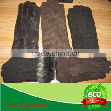 2014 New Design double face sheep fur glove