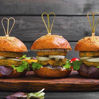 Disposable eco-friendly bamboo heart picks/skewers/sticks 9cm 12cm 15cm bbq bamboo skewer