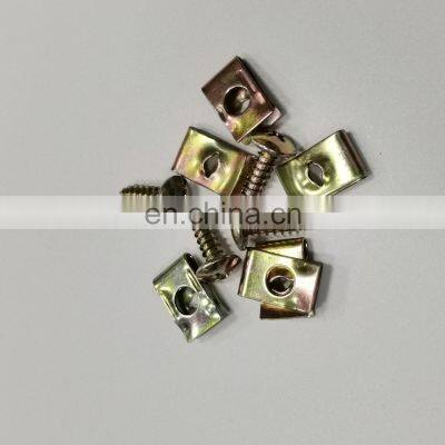 Hot Sale Retainer Self-tapping Nickel Fastener Brass Zinc Plated Spring Stainless Steel 304 U Clip Nut With Screw Fit