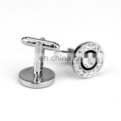 Custom made metal fashion alloy stone cuff movement cufflinks button covers