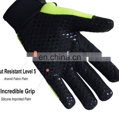 HANDLANDY Manufactory Hi Vis screen touch level 5 cut resistant gloves safety