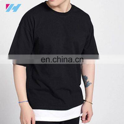 2021 Fashion High Quality Custom Stitching Round Collar Oversized T Shirt for Men Short Sleeve Cotton Casual Customized Pattern