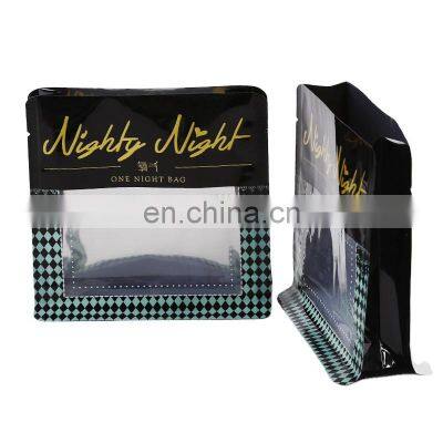 Aluminum Foil Flat Block Bottom Clear Plastic Side Gusset Square Zipper Bag