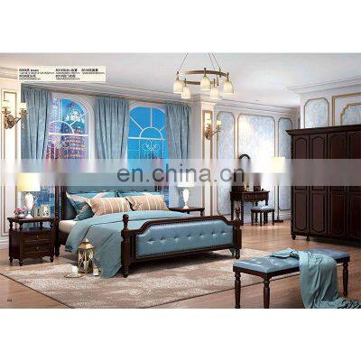 American style soft beds bedroom furniture sets wooden bed frame