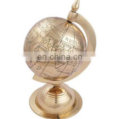 brass gold plated nautical globe