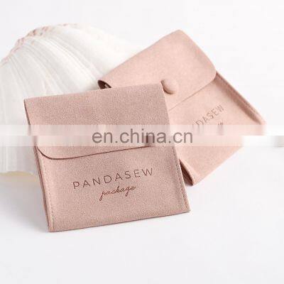 PandaSew custom logo earrings ring necklace microfiber jewelry gift packaging bag envelope jewellery pouch