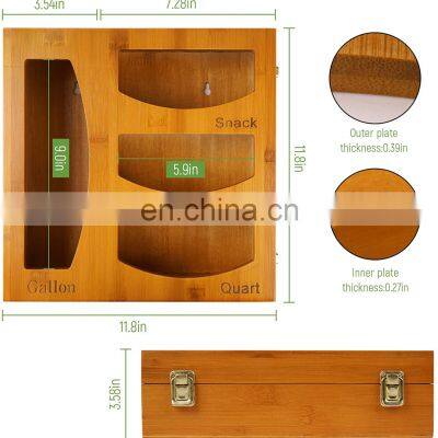 Bamboo Ziplock Bag Storage Organizer For Kitchen Openable Top Lids,Suitable For Sandwich,Gallon Quart & Snack photo-5