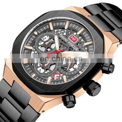 MINI FOCUS 0411G Mens Quartz Watches Stainless Steel Waterproof  fashion luxury watches custom logo