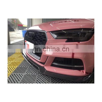 The Newest Military Quality 100% Dry Carbon Fiber Material Front Bumper Lip For AUDI S3 8V TO 2017-2019 Year